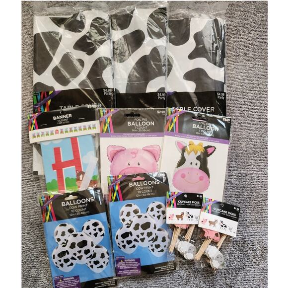 Farm and Cow Birthday Decorations-Unopened - Picture 1 of 1